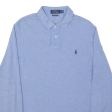 POLO RALPH LAUREN Custom Slim Fit Mens Polo Shirt Blue Long Sleeve L Online now