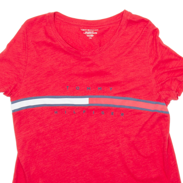 TOMMY HILFIGER Relaxed Fit Womens T-Shirt Red L Online now