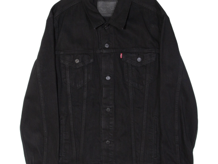 LEVI S Mens Denim Jacket Black 2XL For Cheap