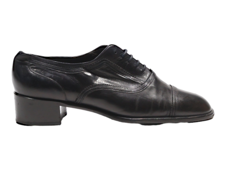 BALLY Heeled Brogue Shoes Black Leather Womens UK 7 Fashion