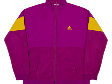 ADIDAS Girls Fleece Jacket Purple L For Sale