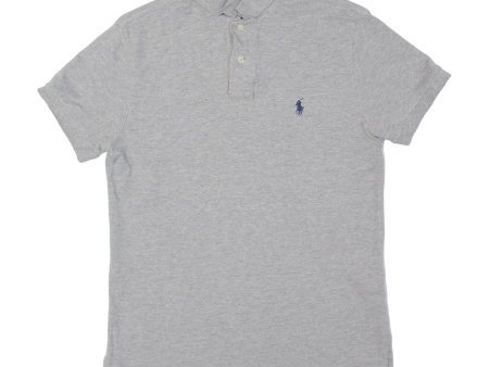 POLO RALPH LAUREN Custom Fit Mens Polo Shirt Grey S For Discount