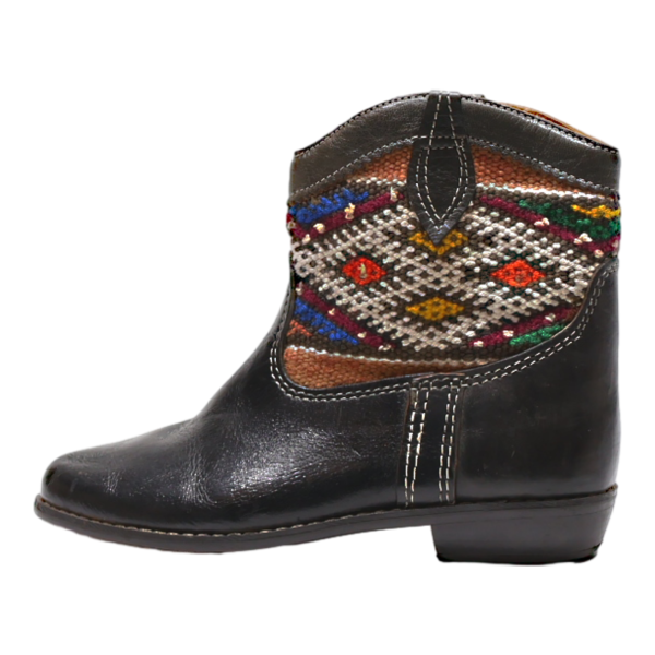 Cowboy Boots Black Leather Womens UK 5 Online now