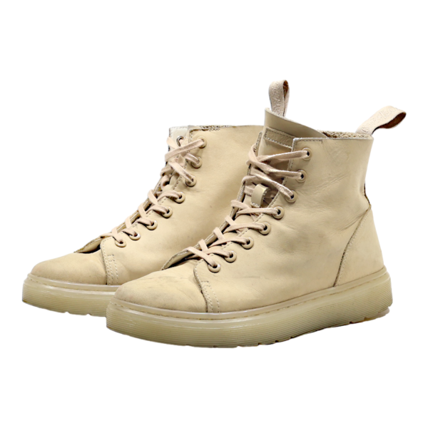 DR MARTENS 1460 Talib Lace-Up Boots Beige Leather Womens UK 6.5 For Sale