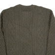 ARAN SWEATER MARKET Mens Aran Jumper Green Cable Knit Wool L Hot on Sale