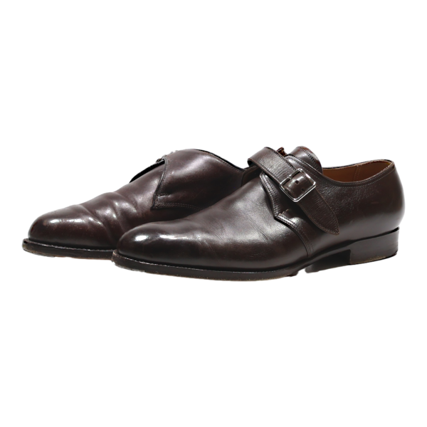 SAINT CRISPIN Monk Shoes Brown Leather Mens UK 8 on Sale