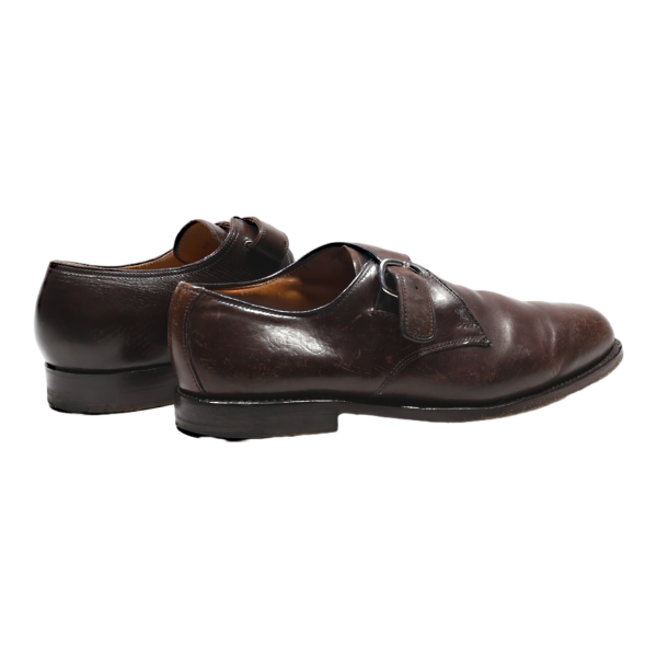 SAINT CRISPIN Monk Shoes Brown Leather Mens UK 8 on Sale