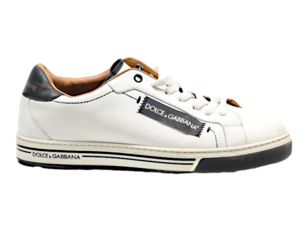 DOLCE & GABBANA Sneaker Trainers White Leather Mens UK 6.5 Online Hot Sale