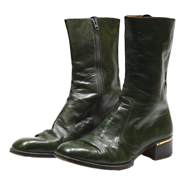 DAVID S High Boots Green Leather Womens UK 6 Sale