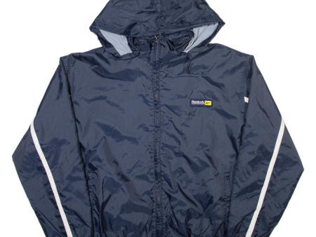 REEBOK Mens Jacket Blue Nylon Hooded M on Sale