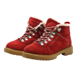 DARKWOOD Lace-Up Boots Red Suede Womens UK 5 Online Sale