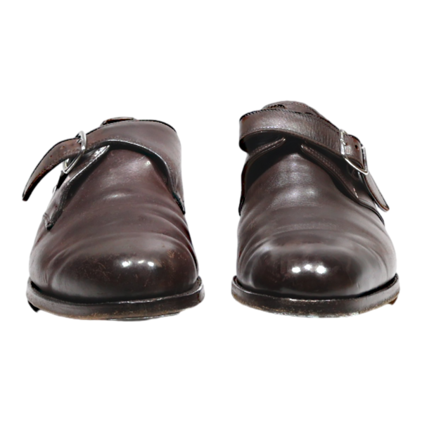 SAINT CRISPIN Monk Shoes Brown Leather Mens UK 8 on Sale