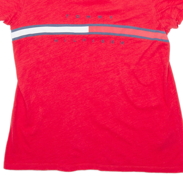 TOMMY HILFIGER Relaxed Fit Womens T-Shirt Red L Online now