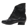 EVERYBODY Heeled Lace-Up Boots Black Leather Womens UK 2 on Sale