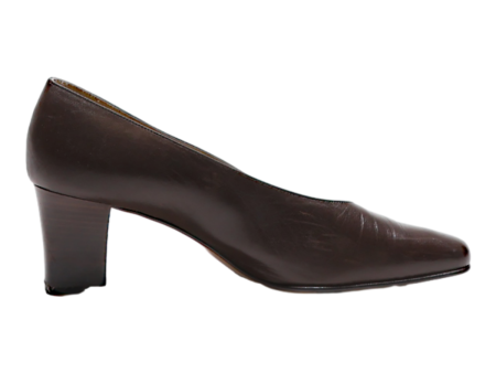 CHIMENE Pump Heels Brown Leather Womens UK 4.5 Sale