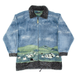 RADISH COUNTRYWEAR Sheep Womens Fleece Jacket Blue L on Sale