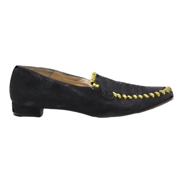 CHRISTIAN LOUBOUTIN Loafer Shoes Black Suede Womens UK 4 Online Hot Sale