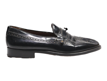 ETIENNE AIGNER Loafer Shoes Black Leather Mens UK 9 Online Sale