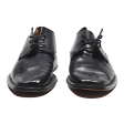 BATSANIS Derby Shoes Black Leather Mens UK 8 Online Hot Sale