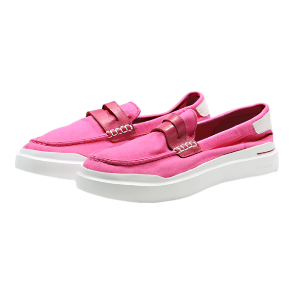 COLE HAAN Loafer Shoes Pink Canvas Womens UK 7 on Sale