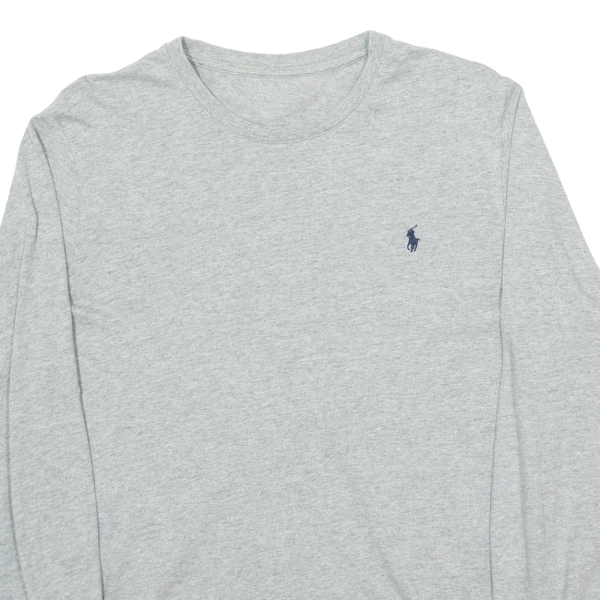 POLO RALPH LAUREN Mens T-Shirt Grey Long Sleeve S Online Hot Sale