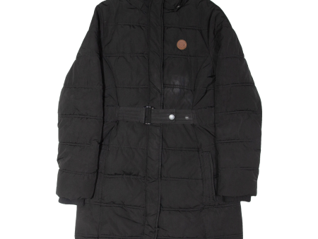 DIESEL Belted Womens Puffer Coat Black M Sale