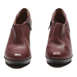 CLARKS Ankle Boots Maroon Leather Womens UK 5 For Discount