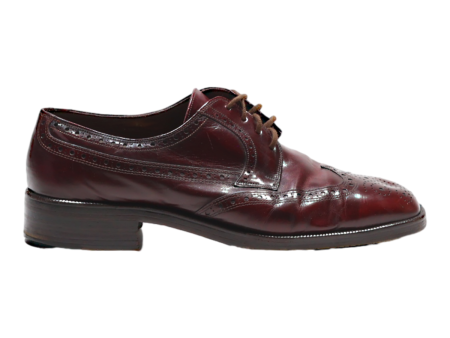 BALLY SUISSE International Brogue Shoes Maroon Leather Mens UK 8 For Sale