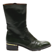 DAVID S High Boots Green Leather Womens UK 6 Sale