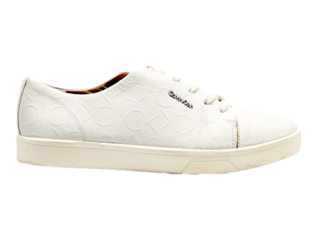 CALVIN KLEIN Sneaker Trainers White Leather Womens UK 6 Discount