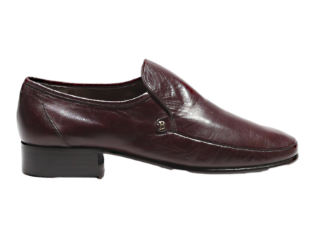 BALLY SUISSE Mocassin Loafer Shoes Maroon Leather Mens UK 7.5 For Cheap