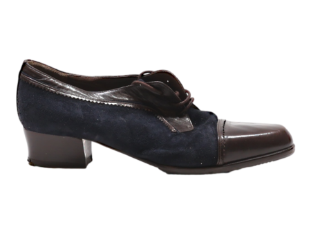 FRANCA DOTTI Derby Shoes Blue Leather Womens UK 4.5 Online Sale