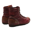 ARMAND BASI Lace-Up Boots Red Leather Mens UK 8 on Sale