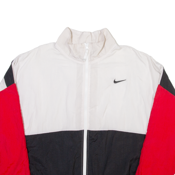 NIKE Mens Track Jacket White Colourblock L Fashion