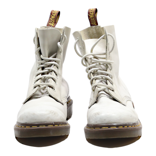 DR MARTENS 1460 Lace-Up Boots White Leather Womens UK 5 Hot on Sale