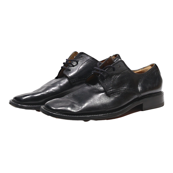 BATSANIS Derby Shoes Black Leather Mens UK 8 Online Hot Sale