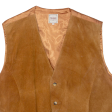 THE TRADER JEANS COMPANY Mens Waistcoat Brown Leather L Supply