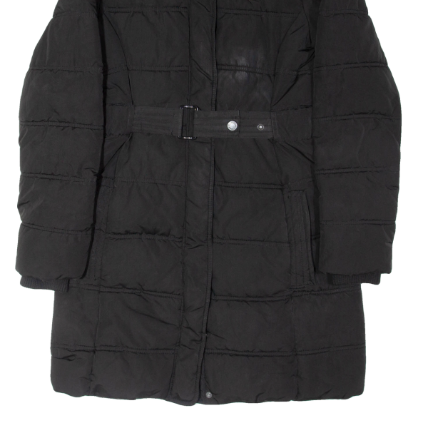 DIESEL Belted Womens Puffer Coat Black M Sale