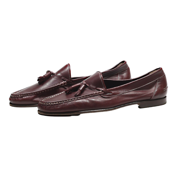 BALLY Loafer Shoes Maroon Leather Mens UK 9.5 Hot on Sale