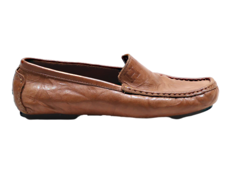 HERMES Loafer Shoes Brown Leather Womens UK 6 on Sale