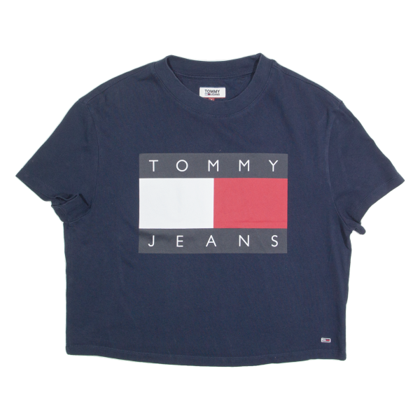 TOMMY HILFIGER Cropped Womens T-Shirt Blue S Online Sale