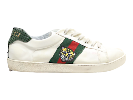 GUCCI Sneaker Trainers White Leather Womens UK 7 Fashion