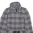 JANE NORMAN Womens Coat Grey Wool Check UK 14 Cheap