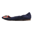 CAROLINA HERRERA Ballet Shoes Blue Suede Womens UK 4 Online Hot Sale