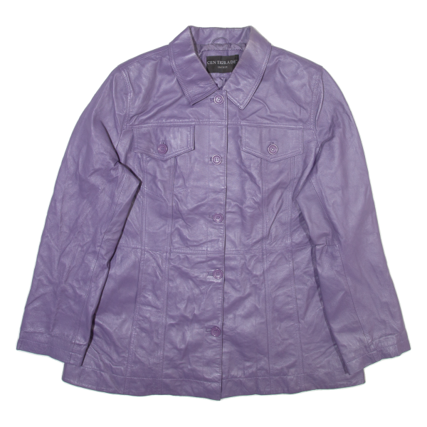 CENTIGRADE Womens Jacket Purple Leather L Online now