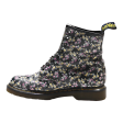 DR MARTENS 1460 Floral Lace-Up Boots Black Leather Womens UK 7 For Cheap