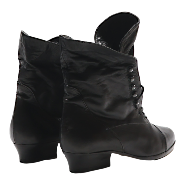 EVERYBODY Heeled Lace-Up Boots Black Leather Womens UK 2 on Sale