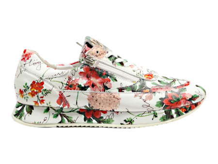 HOGL Floral Sneaker Trainers White Leather Womens UK 5.5 For Cheap