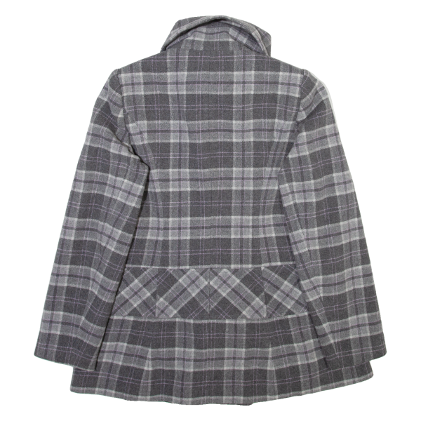 JANE NORMAN Womens Coat Grey Wool Check UK 14 Cheap