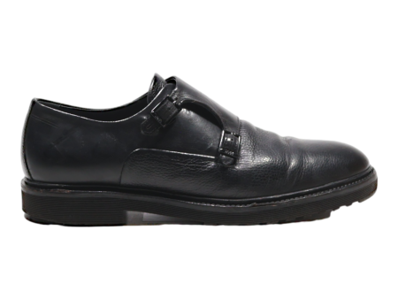 HUGO BOSS Monk Shoes Black Leather Mens UK 8 Sale